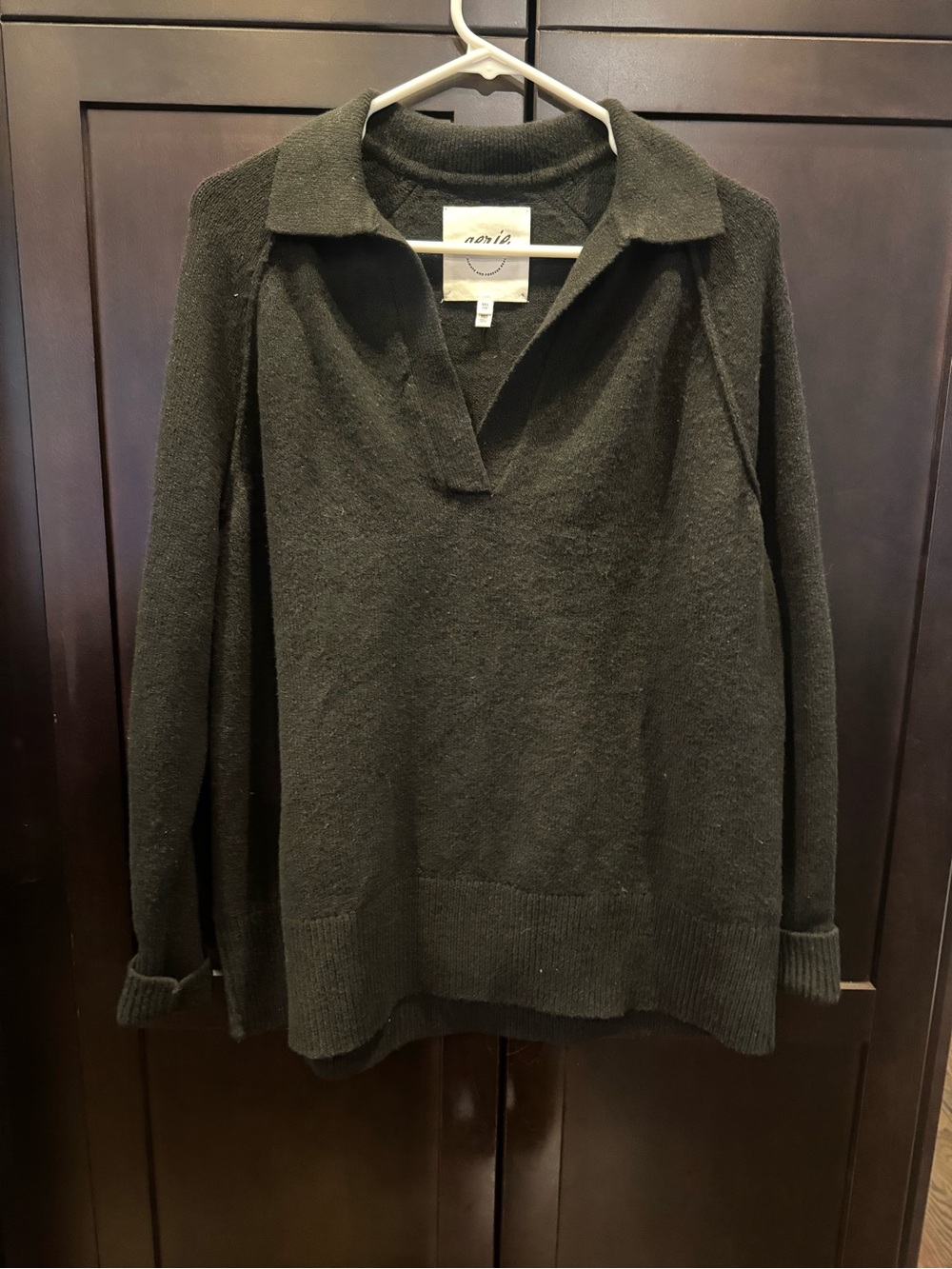 aerie Black Collared Pullover Sweater